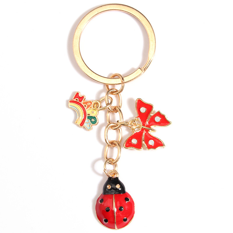 Breloc cu animale minunate Buburuză Fluture Fericit Breloc Email Breloc Pentru Femei Bărbați Accesoriu Poșetă Bijuterii DIY Cadouri