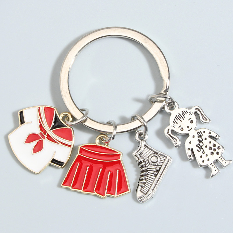 Breloc drăguț emailat pentru fete, bluză, fustă, pantofi din pânză, breloc pentru uniformă școlară, breloc pentru femei, bijuterii lucrate manual, cadouri