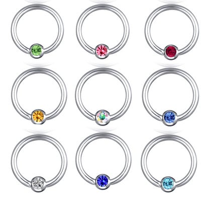 2 buc din oțel inoxidabil cristal captiv inel de mărgele lot 16G cerc piercing nas cu bilă cartilaj cercel cerc helix piercing tragus