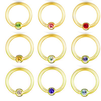 2 buc din oțel inoxidabil cristal captiv inel de mărgele lot 16G cerc piercing nas cu bilă cartilaj cercel cerc helix piercing tragus