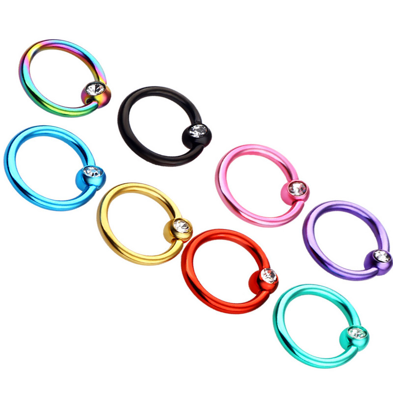 2 buc din oțel inoxidabil cristal captiv inel de mărgele lot 16G cerc piercing nas cu bilă cartilaj cercel cerc helix piercing tragus