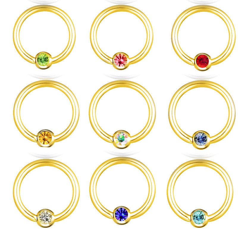 2 buc din oțel inoxidabil cristal captiv inel de mărgele lot 16G cerc piercing nas cu bilă cartilaj cercel cerc helix piercing tragus