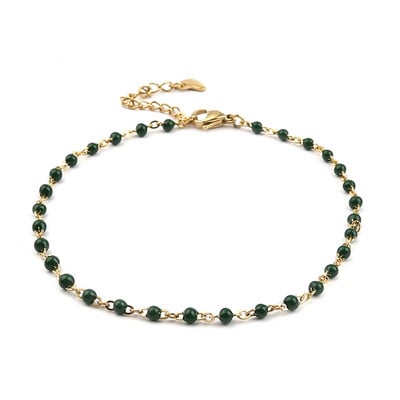 2021 gleznă cu lanț de cablu din oțel inoxidabil pentru femei, gleznă cu email de culoare aurie pentru femei, pentru bijuterii de petrecere, lungime 23 cm (9"), 1 bucată