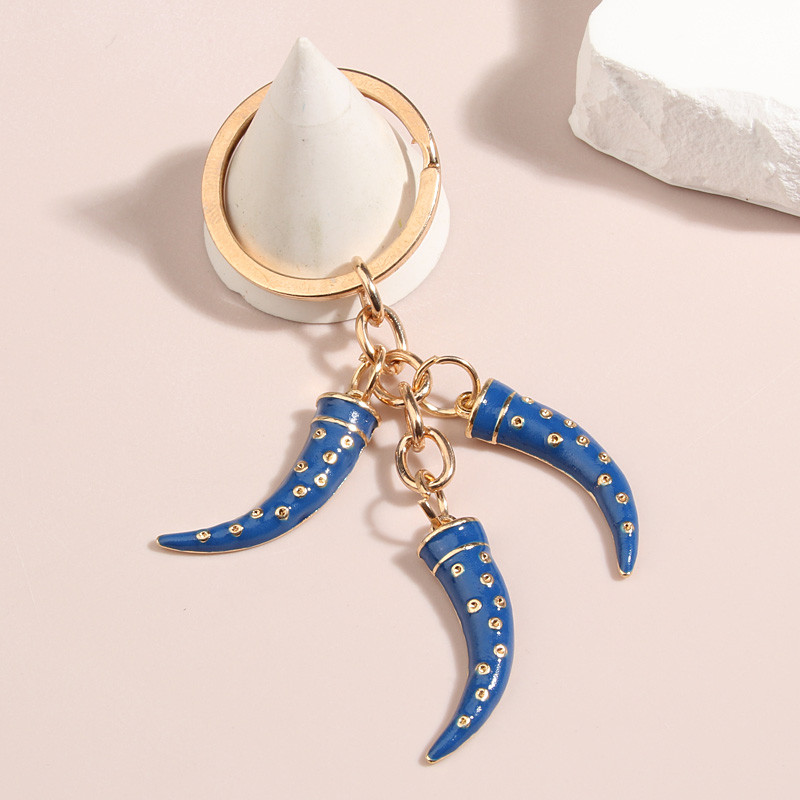 Breloc emailat punk Breloc cu corn de bou Breloc pentru vite Cadouri de suvenir pentru femei Bărbați Accesoriu geantă Chei de mașină Bijuterii DIY