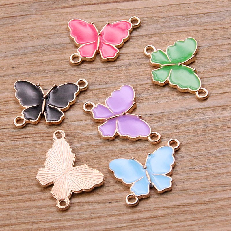 1 geantă 26 stiluri amestec de culori din aliaj de metal picătură ulei colorat farmece animale plante corb pandantiv pentru bricolaj brățară colier bijuterii