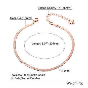 USTAR Прости глезени от неръждаема стомана със змийска верига за жени Регулируема гривна за краката Летни сандали Бижута без избледняване