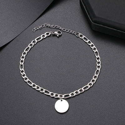 Brațe rotunde din oțel inoxidabil, accesoriu cu lanț cubanez de modă, gleznă de plajă de vară pentru femei, bijuterii pentru picioare, cadouri pentru picioare de culoare aurie