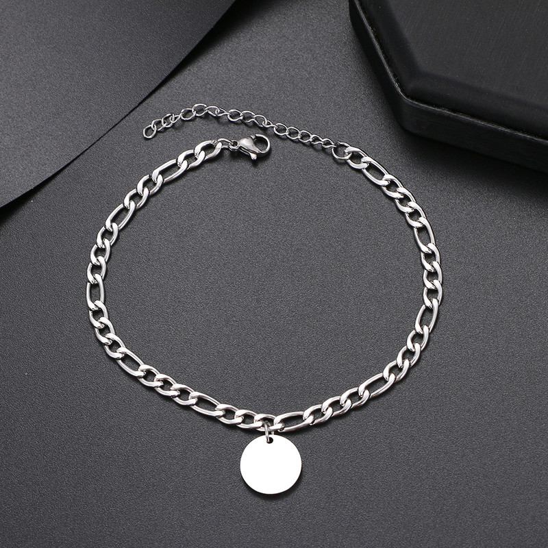 Brațe rotunde din oțel inoxidabil, accesoriu cu lanț cubanez de modă, gleznă de plajă de vară pentru femei, bijuterii pentru picioare, cadouri pentru picioare de culoare aurie