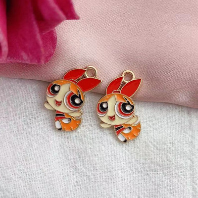 10 buc. Breloc cu picurare de ulei din aliaj de desene animate cu pandantiv pentru cercei, bricolaj, breloc, colier, breloc pentru bijuterii, farmece drăguțe