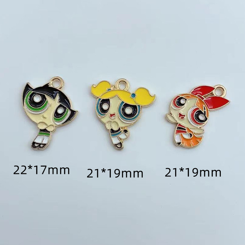 10 buc. Breloc cu picurare de ulei din aliaj de desene animate cu pandantiv pentru cercei, bricolaj, breloc, colier, breloc pentru bijuterii, farmece drăguțe
