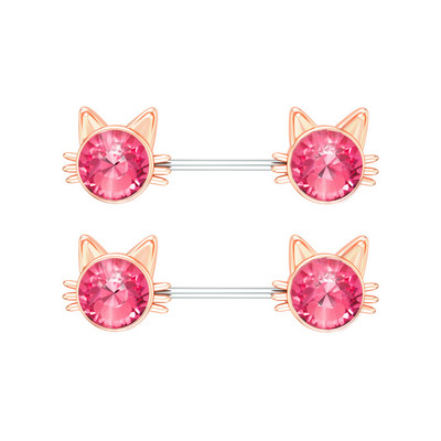 Kirurški čelični set za piercing za bradavice sa slatkim mačkama 14G kristalni prsten za bradavice Veliki zubi Seksi nakit za piercing za bradavice Serija nakita za tijelo