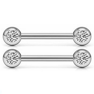 2 bucăți din oțel chirurgical, cristal, piercing pentru mamelon, bijuterii sexy cu zircon, inel pentru mamelon, inel Cz pentru mamelon, pentru femei, piercing pezon