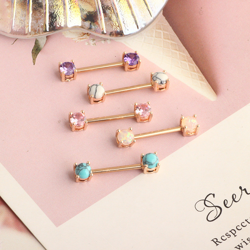 2 bucăți din oțel chirurgical, cristal, piercing pentru mamelon, bijuterii sexy cu zircon, inel pentru mamelon, inel Cz pentru mamelon, pentru femei, piercing pezon