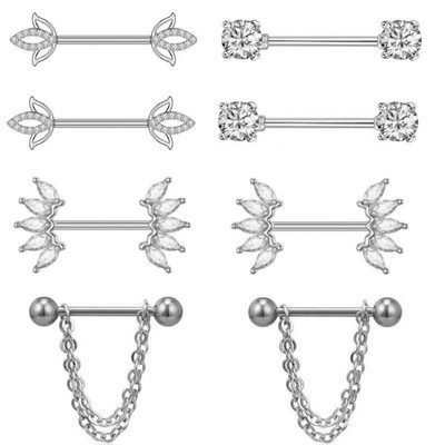 Rozsdamentes acél arany kígyó mellbimbó piercing készlet pillangó mellbimbó gyűrű tömeges szív mellbimbó piercing ékszer csomag Piercing Pezon Lot