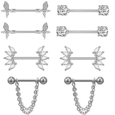 Rozsdamentes acél arany kígyó mellbimbó piercing készlet pillangó mellbimbó gyűrű tömeges szív mellbimbó piercing ékszer csomag Piercing Pezon Lot