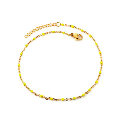 ASONSTEEL Nou Boemia albastru verde galben margele gleznele pentru femei vara ocean plaja bratara din otel inoxidabil glezna picior picior cadou