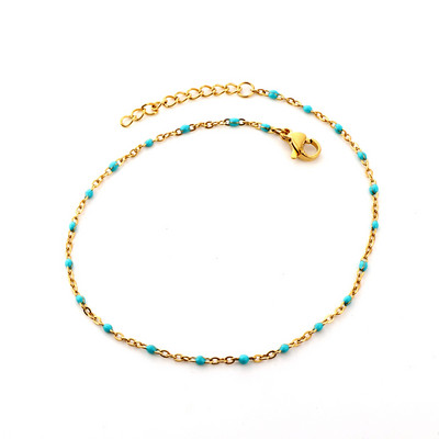 ASONSTEEL Nou Boemia albastru verde galben margele gleznele pentru femei vara ocean plaja bratara din otel inoxidabil glezna picior picior cadou