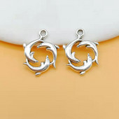 10 τμχ Charms Three Dolphin Show 21x16mm Αντίκες Ασημένιο Χρώμα Μενταγιόν Κατασκευάζοντας DIY Χειροποίητα Θιβετιανά κοσμήματα