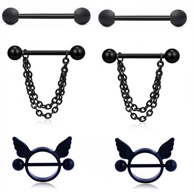 Set de bijuterii pentru piercing pentru mamelon din oțel inoxidabil lot14G dinți inel pentru piercing pentru mamelon set de bare de limbă în vrac Set de bijuterii sexy pentru mamelon