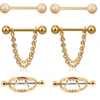 Set de bijuterii pentru piercing pentru mamelon din oțel inoxidabil lot14G dinți inel pentru piercing pentru mamelon set de bare de limbă în vrac Set de bijuterii sexy pentru mamelon