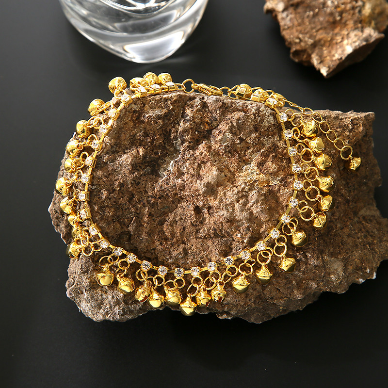 Vruća rasprodaja zlatne boje srebrne boje Etničke narukvice zvona s resicama za žene Djevojke Narukvica za stopala na plaži Narukvica na gležnju Indijski nakit Dodaci