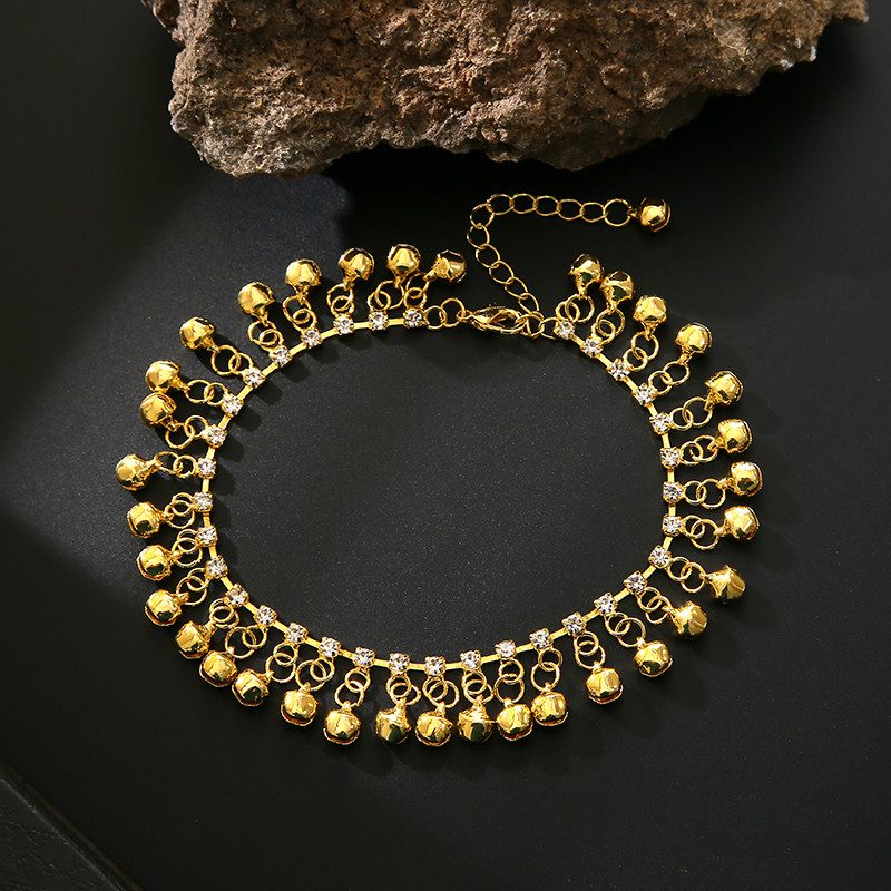 Vruća rasprodaja zlatne boje srebrne boje Etničke narukvice zvona s resicama za žene Djevojke Narukvica za stopala na plaži Narukvica na gležnju Indijski nakit Dodaci