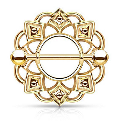 1 Pár Stalness Acél Szív Mellbimbó Piercing Gyűrű 14G Virág Mellbimbó Piercing Súlyzó ékszer Pentagram Mellbimbó Piercing Pajzs szett