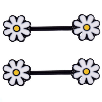 1 Pár Stalness Acél Szív Mellbimbó Piercing Gyűrű 14G Virág Mellbimbó Piercing Súlyzó ékszer Pentagram Mellbimbó Piercing Pajzs szett