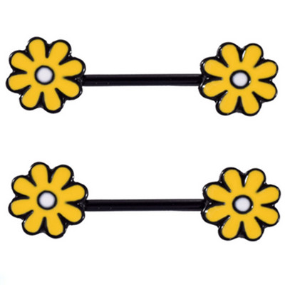 1 Pár Stalness Acél Szív Mellbimbó Piercing Gyűrű 14G Virág Mellbimbó Piercing Súlyzó ékszer Pentagram Mellbimbó Piercing Pajzs szett