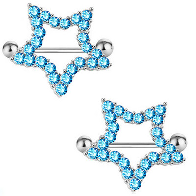 1 Pár Stalness Acél Szív Mellbimbó Piercing Gyűrű 14G Virág Mellbimbó Piercing Súlyzó ékszer Pentagram Mellbimbó Piercing Pajzs szett