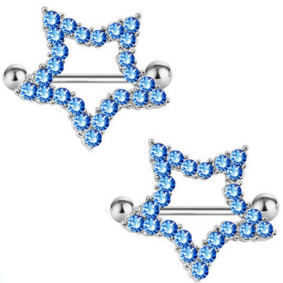 1 Pár Stalness Acél Szív Mellbimbó Piercing Gyűrű 14G Virág Mellbimbó Piercing Súlyzó ékszer Pentagram Mellbimbó Piercing Pajzs szett