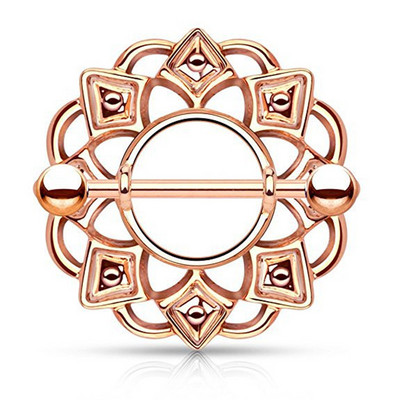 1 Pár Stalness Acél Szív Mellbimbó Piercing Gyűrű 14G Virág Mellbimbó Piercing Súlyzó ékszer Pentagram Mellbimbó Piercing Pajzs szett