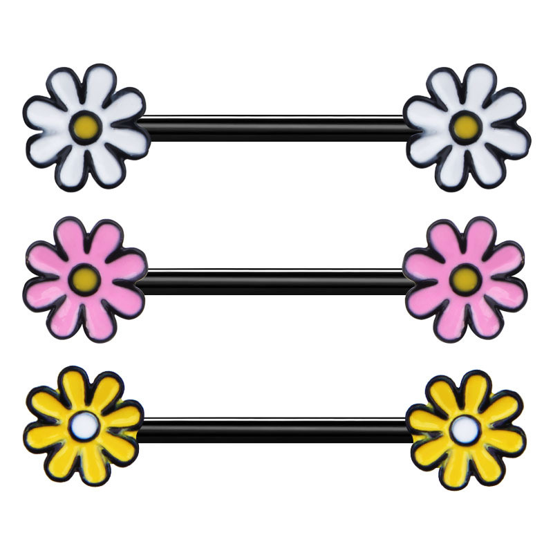 1 Pár Stalness Acél Szív Mellbimbó Piercing Gyűrű 14G Virág Mellbimbó Piercing Súlyzó ékszer Pentagram Mellbimbó Piercing Pajzs szett