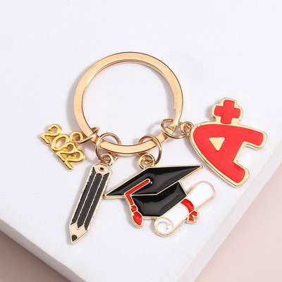 2022 m. „Study Keychain Pencil Trancher Cap A+ Key Ring Absolventų Raktų pakabukai Baigimo dovanos Moterims Vyrams „Pasidaryk pats“ rankų darbo papuošalai