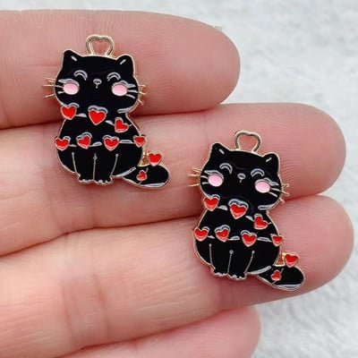 10 buc. Breloc din aliaj de desene animate, pisică, iepure, cercei drăguț, bricolaj, breloc, pandantiv, accesorii de bijuterii pentru confecţionare