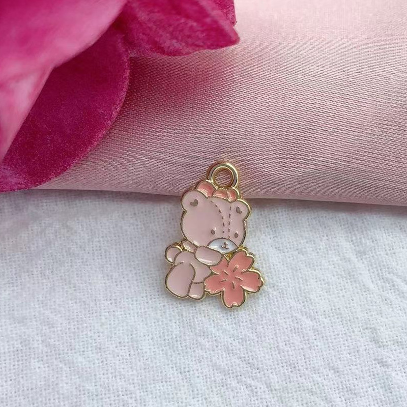 10 buc. Breloc din aliaj de desene animate, pisică, iepure, cercei drăguț, bricolaj, breloc, pandantiv, accesorii de bijuterii pentru confecţionare