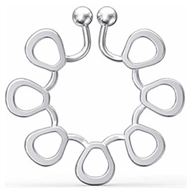 2 DB sebészeti acél hamis mellbimbó piercing gyűrű nem piercing virág virág mellbimbó piercing pajzs hamis mellbimbó piercing ékszer női test