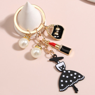 Creativitate Breloc lucrat manual Pălărie Coroană cu perle Breloc dulci Breloc pentru femei Fete Accesorii pentru geantă Bijuterii DIY Cadouri