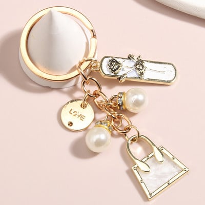 Creativitate Breloc lucrat manual Pălărie Coroană cu perle Breloc dulci Breloc pentru femei Fete Accesorii pentru geantă Bijuterii DIY Cadouri