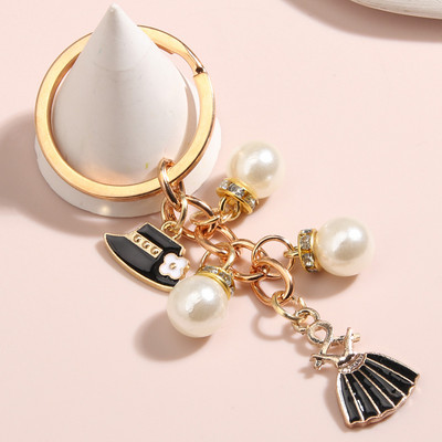 Creativitate Breloc lucrat manual Pălărie Coroană cu perle Breloc dulci Breloc pentru femei Fete Accesorii pentru geantă Bijuterii DIY Cadouri