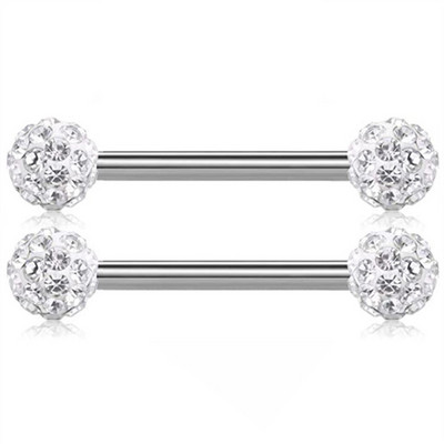 Mat set za piercing za bradavice od nehrđajućeg čelika 14G kristalni prsten za bradavice Nakit za tijelo Veliki paket za piercing za jezik Paket šipki za piercing za bradavice