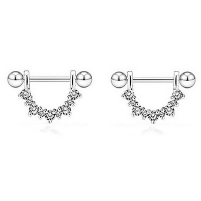 Mat set za piercing za bradavice od nehrđajućeg čelika 14G kristalni prsten za bradavice Nakit za tijelo Veliki paket za piercing za jezik Paket šipki za piercing za bradavice