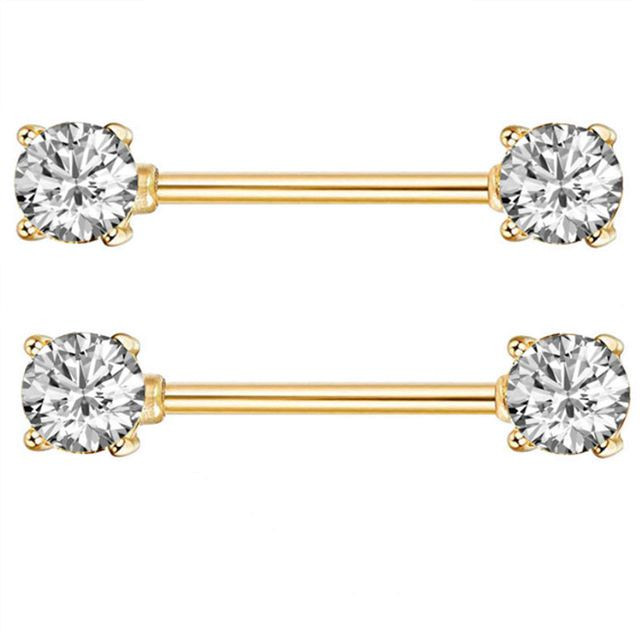 Mat set za piercing za bradavice od nehrđajućeg čelika 14G kristalni prsten za bradavice Nakit za tijelo Veliki paket za piercing za jezik Paket šipki za piercing za bradavice