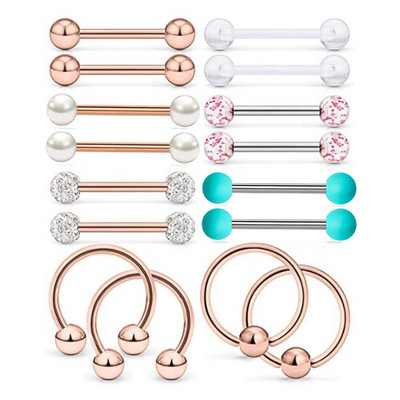 Rozsdamentes acél szív mellbimbó piercing ékszer szett virág mellbimbó súlyzó csomag kristály mellbimbó gyűrű szexi testpiercing Pezon