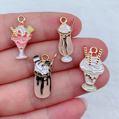 10 buc. Amestecă email drăguț Mâncare Băutură Înghețată Tort Suc Cola Charms Pandantive pentru coliere Articole DIY Accesorii pentru realizarea de bijuterii