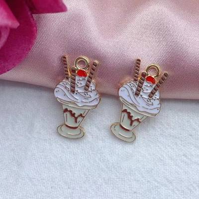 10 buc. Amestecă email drăguț Mâncare Băutură Înghețată Tort Suc Cola Charms Pandantive pentru coliere Articole DIY Accesorii pentru realizarea de bijuterii