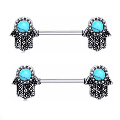 Bară de piercing pentru mamelon pentru flori de albină din oțel inoxidabil 14G foarfece pentru păsări Bijuterii pentru piercing pentru mamelon Frunze elefant inel pentru mamelon