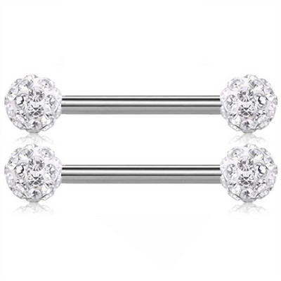 Set de piercing pentru mamelon din oțel chirurgical, set de piercing pentru mamelon de cristal 14G, lot lot de inele pentru limbă, bijuterii fermecătoare pentru piercing pentru mamelon