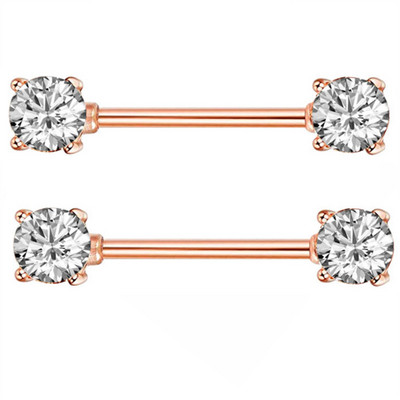 Set de piercing pentru mamelon din oțel chirurgical, set de piercing pentru mamelon de cristal 14G, lot lot de inele pentru limbă, bijuterii fermecătoare pentru piercing pentru mamelon