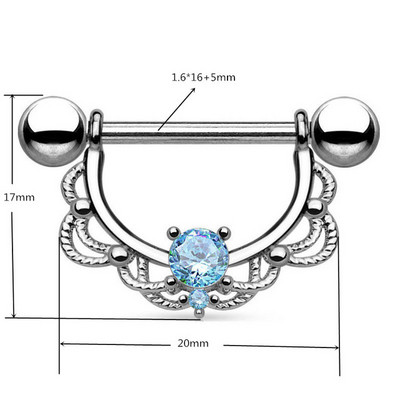 Set de piercing pentru mamelon din oțel chirurgical, set de piercing pentru mamelon de cristal 14G, lot lot de inele pentru limbă, bijuterii fermecătoare pentru piercing pentru mamelon